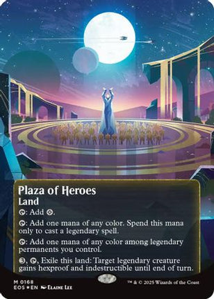 Plaza of Heroes (0168) (Borderless) (Galaxy Foil) [Edge of Eternities: Stellar Sights] Foil