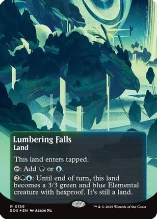 Lumbering Falls (0159) (Borderless) (Galaxy Foil) [Edge of Eternities: Stellar Sights] Foil