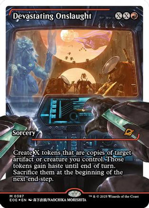 Devastating Onslaught (0387) (Showcase) (Fracture Foil) [Edge of Eternities] Foil