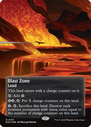 Blast Zone (0137) (Borderless) (Fracture Foil) [Edge of Eternities: Stellar Sights] Foil