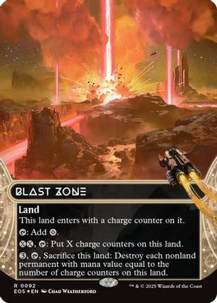 Blast Zone (0092) (Borderless) (Fracture Foil) [Edge of Eternities: Stellar Sights] Foil