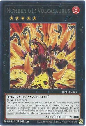 Number 61: Volcasaurus [JUSH-EN043] Rare 1st Edition
