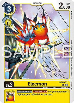 Elecmon (BT14-031) (Time Stranger Demo Deck) [BT14-031] [Digimon Demo Deck Exclusive Cards]