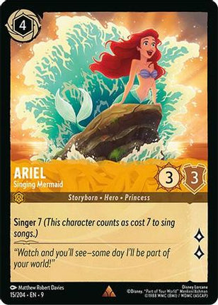 Ariel - Singing Mermaid (15/204) - Fabled Holofoil