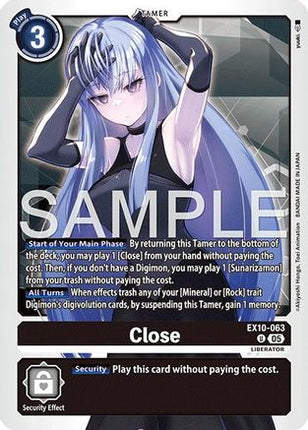 Close [EX10-063] [Sinister Order]