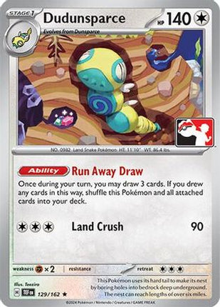 Dudunsparce 129- Prize Pack Series Cards Holofoil