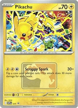 Pikachu - 225 (World Championship 2025) [Winner] - 225/null [SV: Scarlet & Violet Promo Cards]