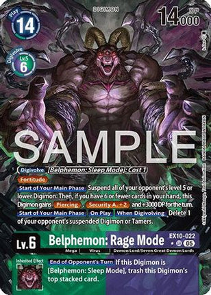Belphemon: Rage Mode (Alternate Art) [EX10-022] [Sinister Order] Foil