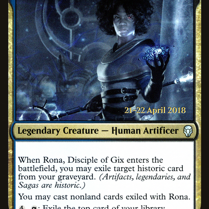Rona, Disciple of Gix [Dominaria Promos] Prerelease Foil