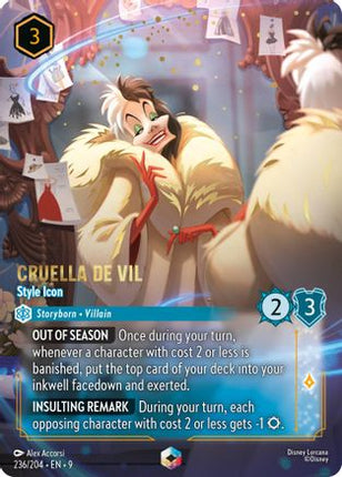 Cruella De Vil - Style Icon (Enchanted) (236/204) - Fabled Holofoil