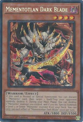 Mementotlan Dark Blade [MP25-EN145] Prismatic Secret Rare 1st Edition