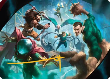Behold the Sinister Six! Art Card (7/54) (Gold-Stamped Signature) [Art Series: Marvel's Spider-Man]
