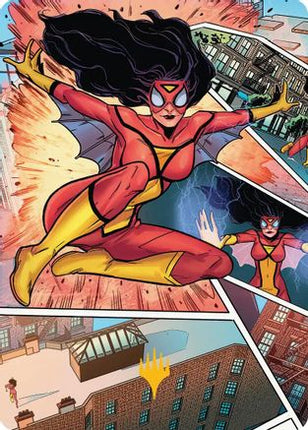 Spider-Woman, Stunning Savior Art Card (Gold-Stamped Planeswalker Symbol) [Art Series: Marvel's Spider-Man]