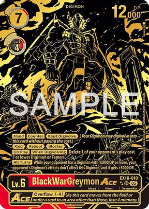 BlackWarGreymon ACE (Rare Pull) [EX10-010] [Sinister Order] Foil