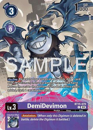 DemiDevimon (Sinister Order Legend Pack) [BT15-070] [Exceed Apocalypse] Foil