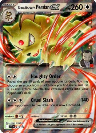 Team Rocket's Persian ex - 218 - 218/null [SV10: Destined Rivals] Holofoil