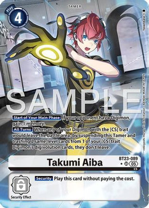 Takumi Aiba (Alternate Art) [BT23-089] [Hackers' Slumber] Foil