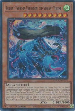 Radiant Typhoon Varuroon, the Vibrant Vortex [DOOD-EN016] Super Rare 1st Edition