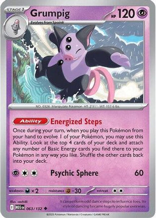 Grumpig - 63/null [ME01: Mega Evolution] Reverse Holofoil
