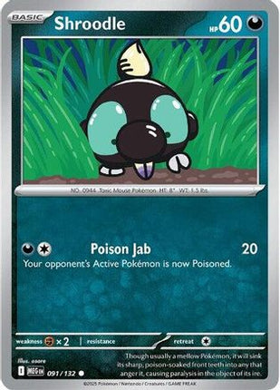 Shroodle - 091/132 [ME01: Mega Evolution] Reverse Holofoil