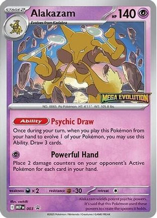 Alakazam - 003 - 3/null [ME: Mega Evolution Promo] Holofoil