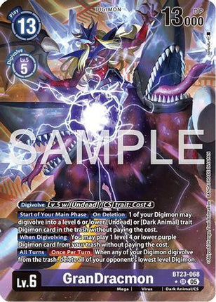 GranDracmon (Alternate Art) [BT23-068] [Hackers' Slumber] Foil