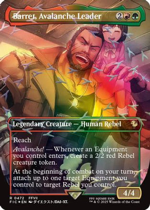 Barret, Avalanche Leader (Borderless) (Chocobo Track Foil) [Commander: FINAL FANTASY] Foil