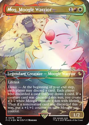 Mog, Moogle Warrior (Borderless) (Chocobo Track Foil) [Commander: FINAL FANTASY] Foil