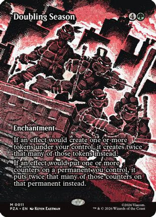 Doubling Season (Borderless) [Teenage Mutant Ninja Turtles Eternal-Legal] Foil