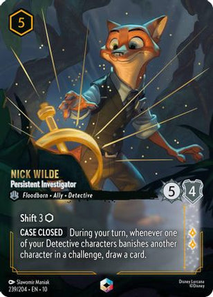 Nick Wilde - Persistent Investigator (Enchanted) (239/204) - Whispers in the Well Holofoil