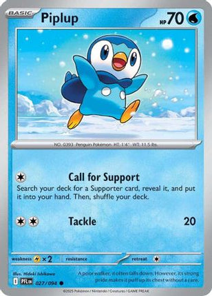 Piplup - 027/094 [ME02: Phantasmal Flames] Reverse Holofoil