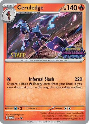 Ceruledge (Prerelease) [Staff] - 14/null [ME: Mega Evolution Promo] Holofoil
