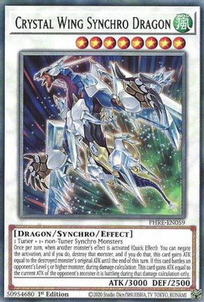 Crystal Wing Synchro Dragon [PHRE-EN059] Rare 1st Edition