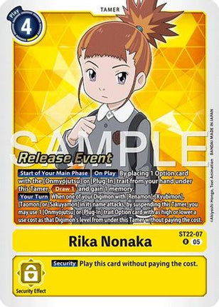 Rika Nonaka [ST22-07] [Starter Deck 22: Amethyst Mandala Advanced Deck Set Release Event Cards] Foil