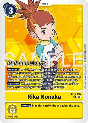 Rika Nonaka (BT19-083) (Alternate Art) [BT19-083] [Starter Deck 22: Amethyst Mandala Advanced Deck Set Release Event Cards] Foil