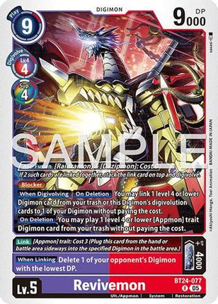 Revivemon [BT24-077] [Time Stranger] Foil