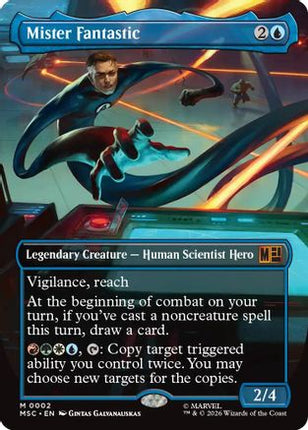 Mister Fantastic (Borderless) (002) [Commander: Marvel Super Heroes] Foil