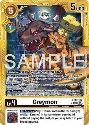 Greymon (Alternate Art) [BT17-102] [Advanced Booster Digimon Generation] Foil