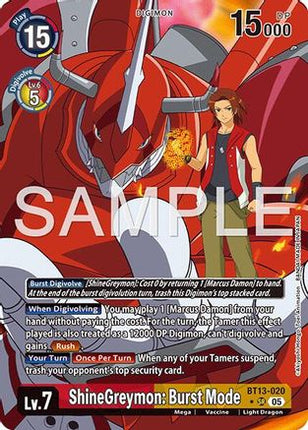 ShineGreymon: Burst Mode (Alternate Art) [BT13-020] [Advanced Booster Digimon Generation] Foil