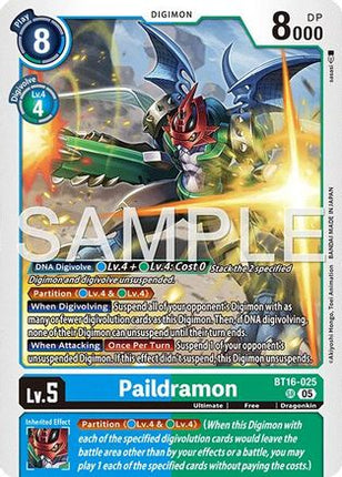 Paildramon - BT16-025 (Reprint) [BT16-025] [Advanced Booster Digimon Generation] Foil