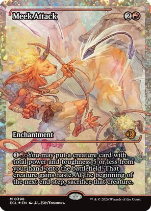 Meek Attack (398) (Showcase) (Fracture Foil) [Lorwyn Eclipsed] Foil