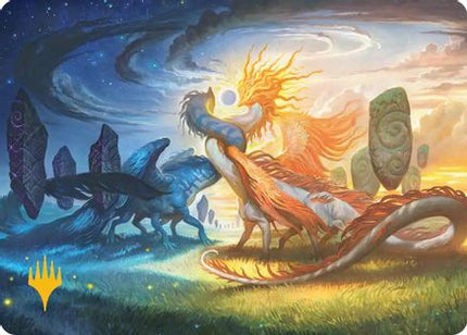 Celestial Reunion Art Card (Gold-Stamped Planeswalker Symbol) [Art Series: Lorwyn Eclipsed]