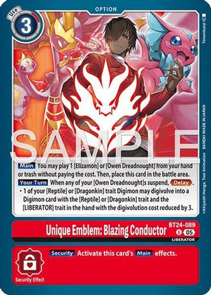 Unique Emblem: Blazing Conductor [BT24-089] [Time Stranger]