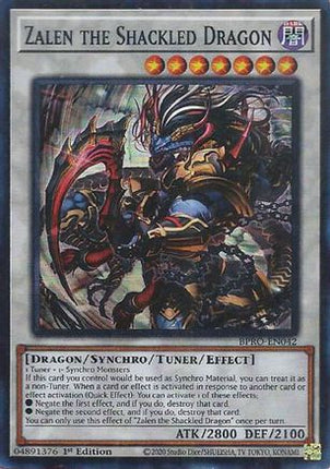 Zalen the Shackled Dragon [BPRO-EN042] Super Rare 1st Edition
