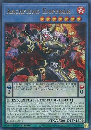 Archfiend Emperor [BPRO-EN031] Ultra Rare 1st Edition