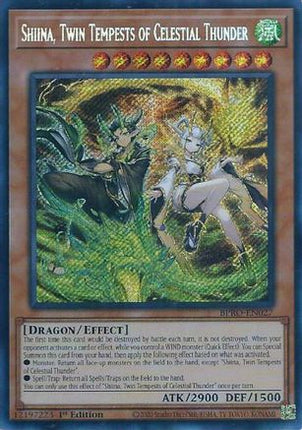 Shiina, Twin Tempests of Celestial Thunder [BPRO-EN027] Secret Rare 1st Edition