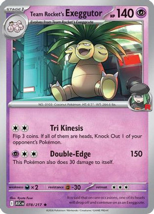 Team Rocket's Exeggutor - 78/null [ME: Ascended Heroes] Reverse Holofoil