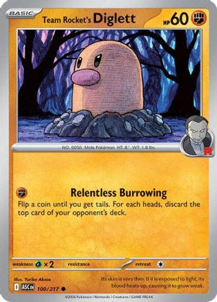 Team Rocket's Diglett - 100/null [ME: Ascended Heroes]