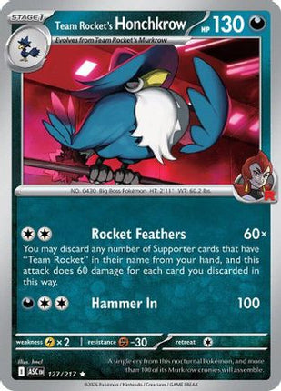 Team Rocket's Honchkrow - 127/null [ME: Ascended Heroes] Holofoil