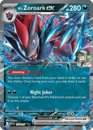 N's Zoroark ex - 137/217 [ME: Ascended Heroes] Holofoil